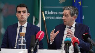 <p>L-R: Public expenditure minister Jack Chambers and finance minister Simon Harris. Picture: Niall Carson/PA Wire</p>