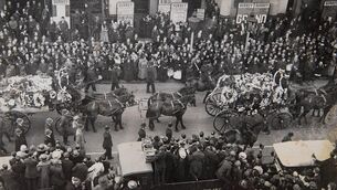 <p>The funeral procession of Terence MacSwiney. The former Lord Mayor of Cork, along with 14 other people, was executed on the site of the old prison. Picture: Cork public Museum.</p>