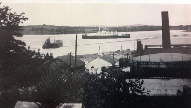 <p>The Innisfallen as she passed by the old Gas Company in Cobh around 1961/62. Joe Terry’s journey took place in October, 1960</p>