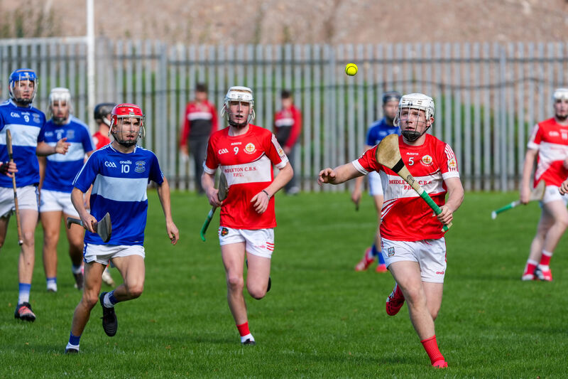 Midleton’s Ronan Kelleher claims possession. Picture: Noel Sweeney Midleton’s Ronan Kelleher claims possession. Picture: Noel Sweeney