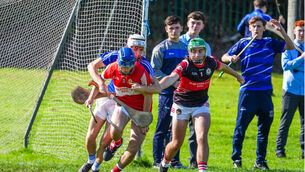 <p>Midleton’s Liam O’Riordan battles for possession with Gaelcholáiste Mhuire’s Darragh Mac Óda and Roibeard de Búrca. Picture: Noel Sweeney</p> <p>Midleton’s Liam O’Riordan battles for possession with Gaelcholáiste Mhuire’s Darragh Mac Óda and Roibeard de Búrca. Picture: Noel Sweeney</p>