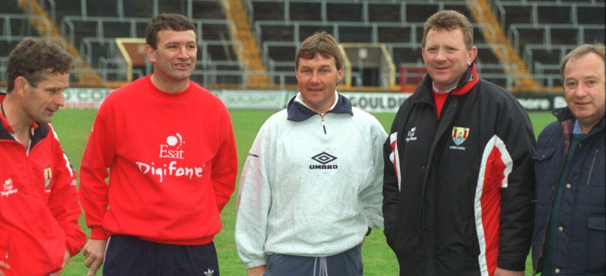 Cork senior hurling selectors (from second left) Jimmy Barry-Murphy, Tom Cashman, Johnny Crowley and Seanie O'Leary with trainer Ted Owens, far left. Picture: Denis Minihane Cork senior hurling selectors (from second left) Jimmy Barry-Murphy, Tom Cashman, Johnny Crowley and Seanie O'Leary with trainer Ted Owens, far left. Picture: Denis Minihane