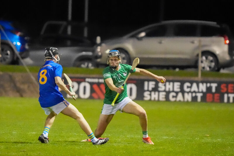 Killeagh’s Cathal Brennan gets around Killian McCabe of the Barrs. Picture: Noel Sweeney Killeagh’s Cathal Brennan gets around Killian McCabe of the Barrs. Picture: Noel Sweeney