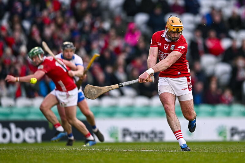 Declan Dalton of Cork scoring a goal from a penalty in Cork's Allianz HL Divisoin 1A win over Waterford in January of this year. Picture: Ben McShane/Sportsfile