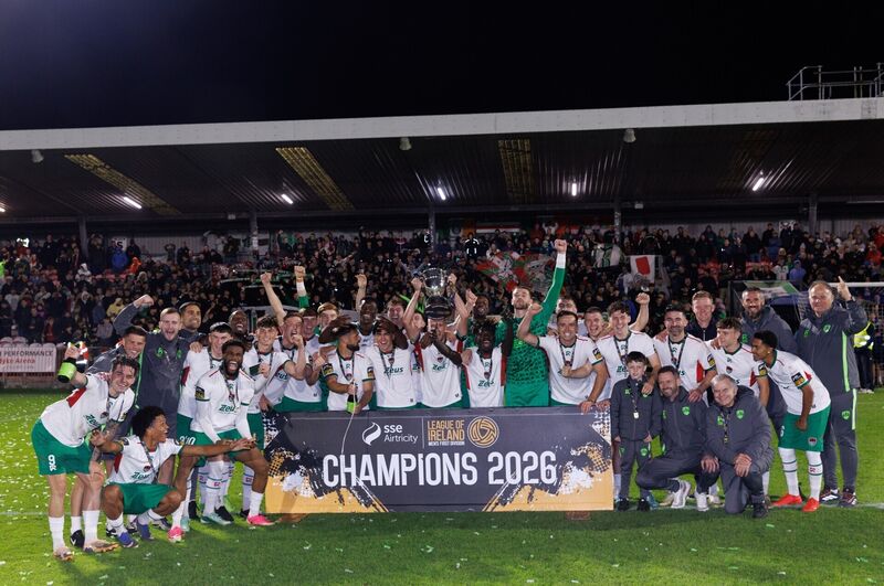 Cork City celebrate winning the SSE Airtricity League First Division title at Turner's Cross. Picture: INPHO/Tom Maher Cork City celebrate winning the SSE Airtricity League First Division title at Turner's Cross. Picture: INPHO/Tom Maher