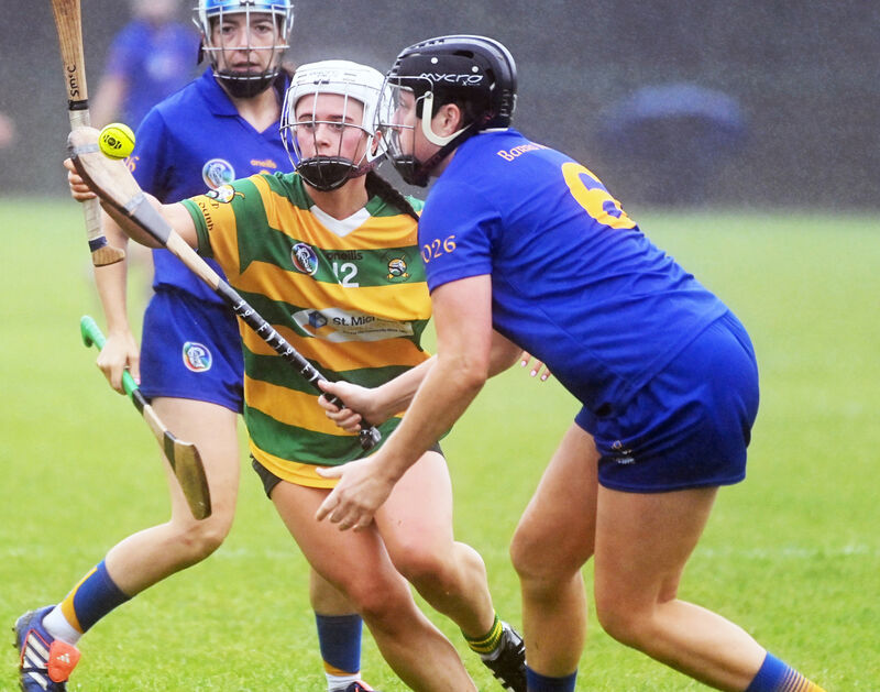 St Finbarr's Gemma O'Connor wins the sliotar from Blackrock's Sadhbh McCarthy. Picture: Eddie O'Hare St Finbarr's Gemma O'Connor wins the sliotar from Blackrock's Sadhbh McCarthy. Picture: Eddie O'Hare