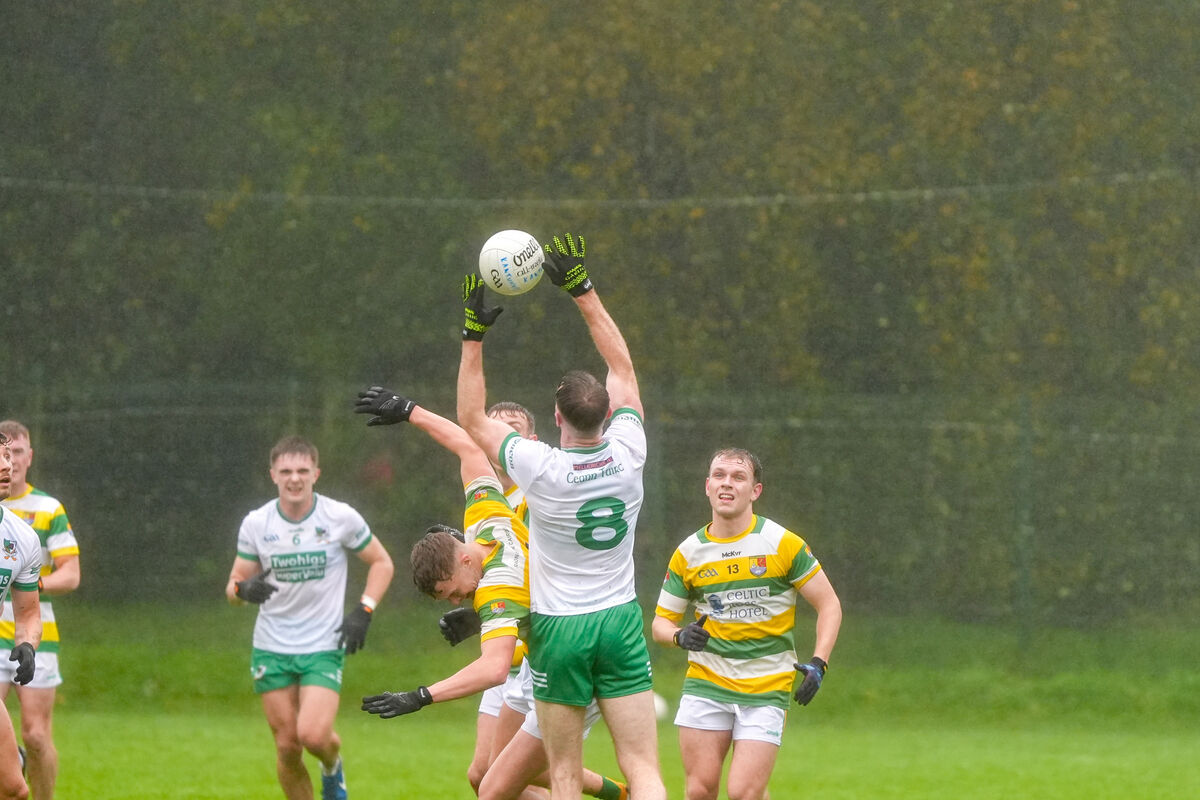 Kanturk’s James Fitzpatrick claims a high ball. Picture: Noel Sweeney Kanturk’s James Fitzpatrick claims a high ball. Picture: Noel Sweeney