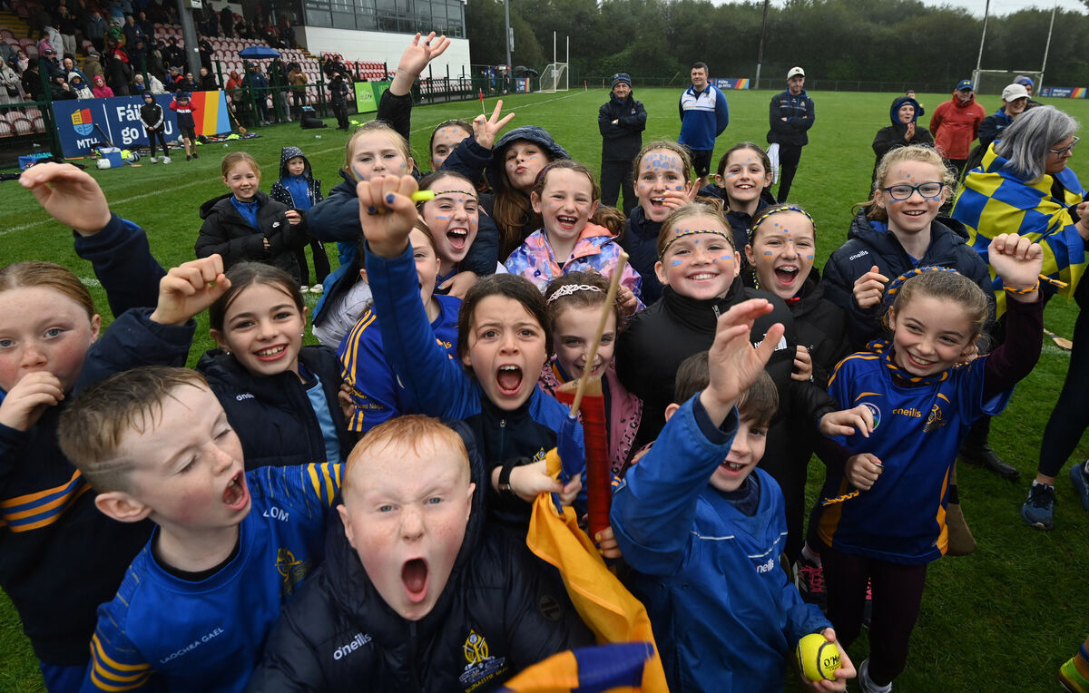 St Finbarr's young supporters celebrate after defeating Blackrock. Picture: Eddie O'Hare
