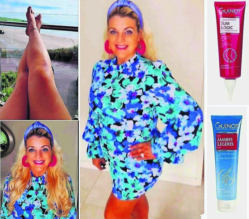 Emer O’Callaghan wearing St Tropez tan and a dress from Ruby Rouge Boutique. Her make-up is Master Colors Paris. Also pictured is Guinot Leg Soothing Gel and Slim Thermic - make-up and both products available from Emerald Beauty Clinic, 021 4365949. Postage options available