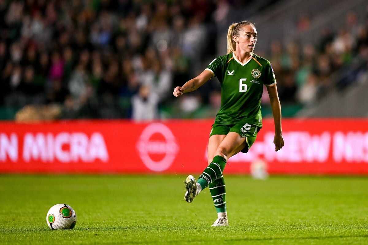 Megan Connolly of Republic of Ireland during the 2027 FIFA Women’s World Cup qualifying round 1 play-off second leg match between Republic of Ireland and Kazakhstan at SuperValu Páirc Uí Chaoimh in Cork. Photo by Stephen McCarthy/Sportsfile Megan Connolly of Republic of Ireland during the 2027 FIFA Women’s World Cup qualifying round 1 play-off second leg match between Republic of Ireland and Kazakhstan at SuperValu Páirc Uí Chaoimh in Cork. Photo by Stephen McCarthy/Sportsfile