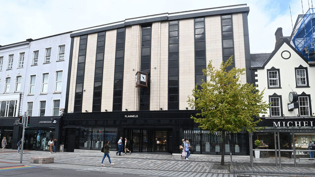 <p>Flannels opened in the former Eason store in 2023. Signs in the store’s windows this week advertised a 20% closing-down sale.	<span class="contextmenu emphasis CaptionCredit">Picture: Larry Cummins.</span>
            </p>