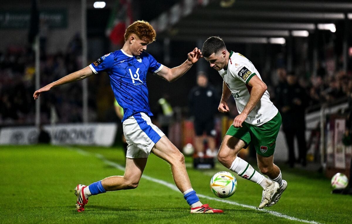 Darragh Crowley of Cork City in action against Finn McKenlay of Finn Harps during the SSE Airtricity Men’s First Division match between Cork City and Finn Harps at Turner's Cross in Cork. Photo by Ben McShane/Sportsfile Darragh Crowley of Cork City in action against Finn McKenlay of Finn Harps during the SSE Airtricity Men’s First Division match between Cork City and Finn Harps at Turner's Cross in Cork. Photo by Ben McShane/Sportsfile