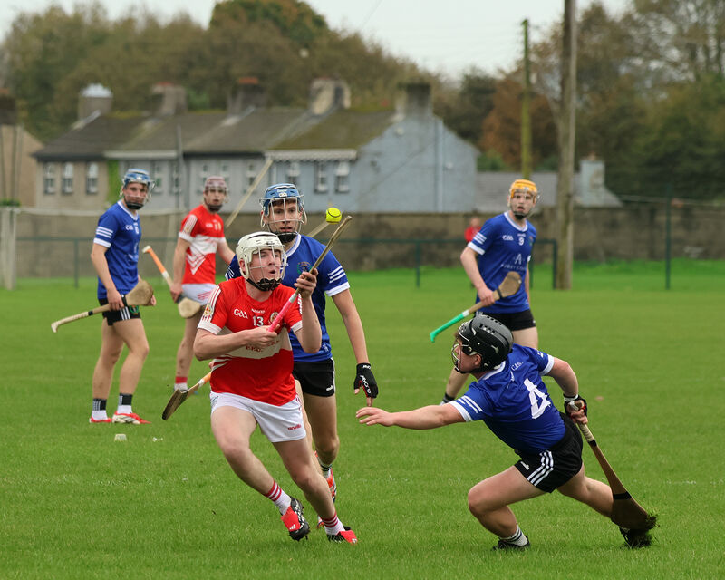 Conor Ronayne of Midleton CBS holds possession as James Heffernan of St Joseph's CBS closes in. Picture: Brendan Gleeson Conor Ronayne of Midleton CBS holds possession as James Heffernan of St Joseph's CBS closes in. Picture: Brendan Gleeson