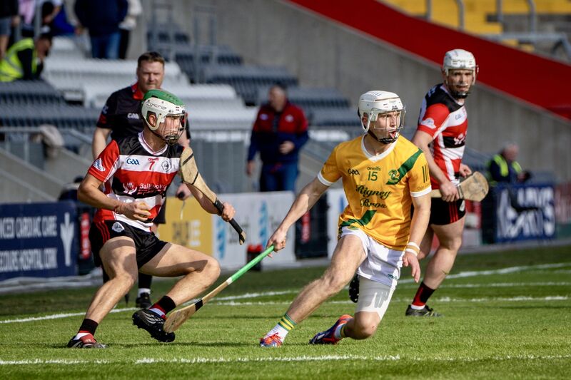 Dungourney‘s Jack Leahy and Ballincollig’s David O’ Leary fight for the ball. Picture: Chani Anderson Dungourney‘s Jack Leahy and Ballincollig’s David O’ Leary fight for the ball. Picture: Chani Anderson