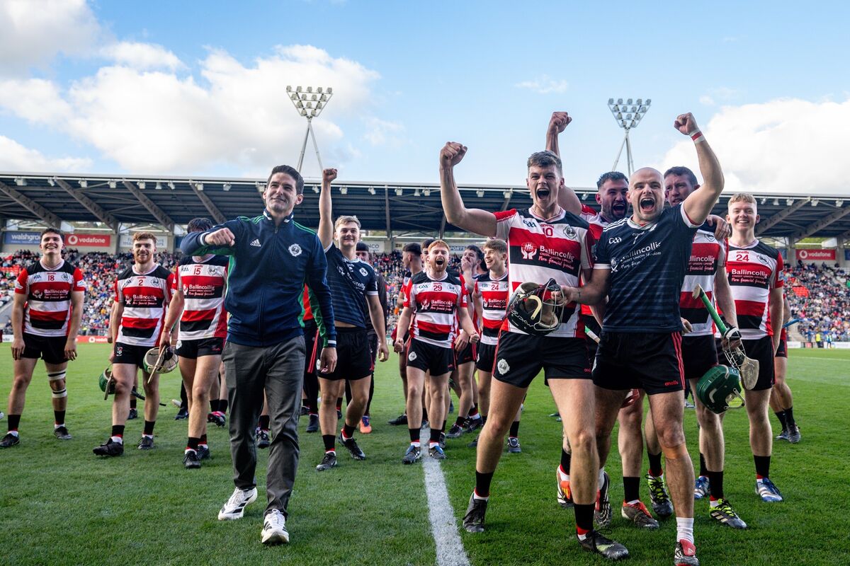 Ballincollig players celebrate their win. Picture: Chani Anderson Ballincollig players celebrate their win. Picture: Chani Anderson