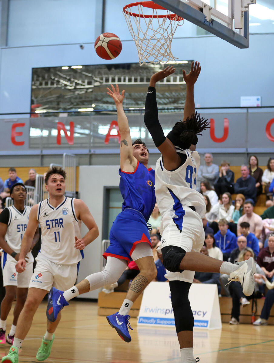 James Hannigan, UCC Demons, Jordan Green, Belfast Star. Men's Superleague Basketball, UCC Demons V's Belfast Star, at the Mardyke Arena, Mardyke,Cork. James Hannigan, UCC Demons, Jordan Green, Belfast Star. Men's Superleague Basketball, UCC Demons V's Belfast Star, at the Mardyke Arena, Mardyke,Cork.