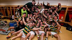 <p>BEHIND CLOSED DOORS: Glen Rovers players celebrate in the dressing room with the Seán Óg Murphy Cup after their win in the Cork Premier SHC decider against St Finbarr's at SuperValu Páirc Uí Chaoimh. Pic: Seb Daly/Sportsfile</p> <p>BEHIND CLOSED DOORS: Glen Rovers players celebrate in the dressing room with the Seán Óg Murphy Cup after their win in the Cork Premier SHC decider against St Finbarr's at SuperValu Páirc Uí Chaoimh. Pic: Seb Daly/Sportsfile</p>