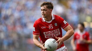 <p>Cathail O'Mahony in action for Cork against Dublin in 2025. Picture: Daire Brennan/Sportsfile</p>