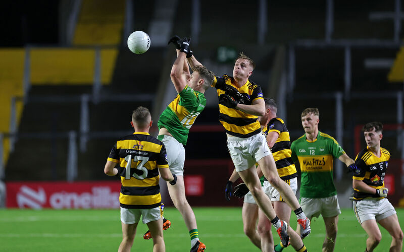 Odhran O'Driscoll of Canovee up against Liam Wall of Kilmurry in 2024. Picture: Jim Coughlan Odhran O'Driscoll of Canovee up against Liam Wall of Kilmurry in 2024. Picture: Jim Coughlan