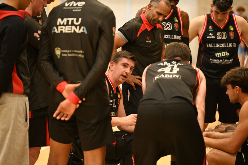 Player/coach Ciaran O'Sullivan gives a team talk for Ballincollig in the Domino's Mens Superleague at MTU Arena. Energywise Ireland Neptune vs Ballincollig. Picture: Larry Cummins Player/coach Ciaran O'Sullivan gives a team talk for Ballincollig in the Domino's Mens Superleague at MTU Arena. Energywise Ireland Neptune vs Ballincollig. Picture: Larry Cummins