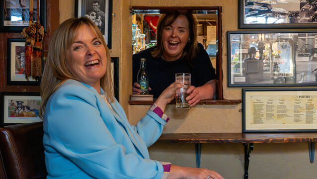 <p>Sisters Evelyn and Joanne O’Donovan at the bar. Pictures: Noel Sweeney</p>