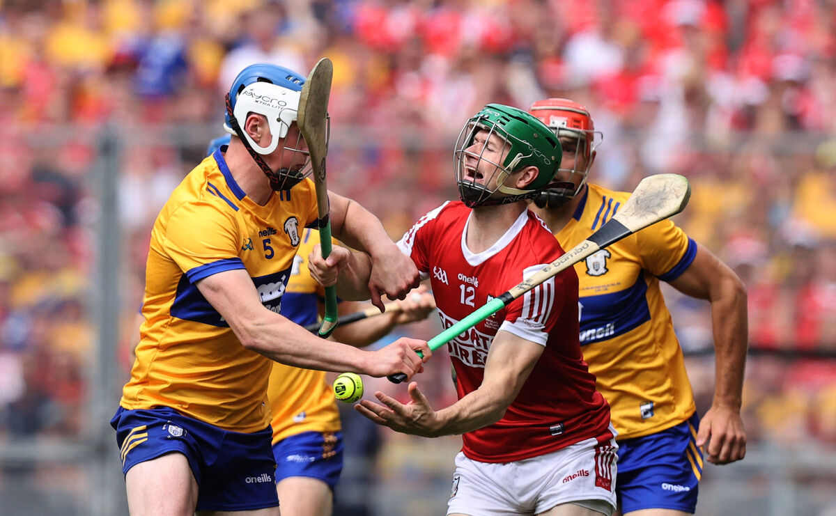 Clare's Diarmuid Ryan and Seamus Harnedy of Cork Clare's Diarmuid Ryan and Seamus Harnedy of Cork