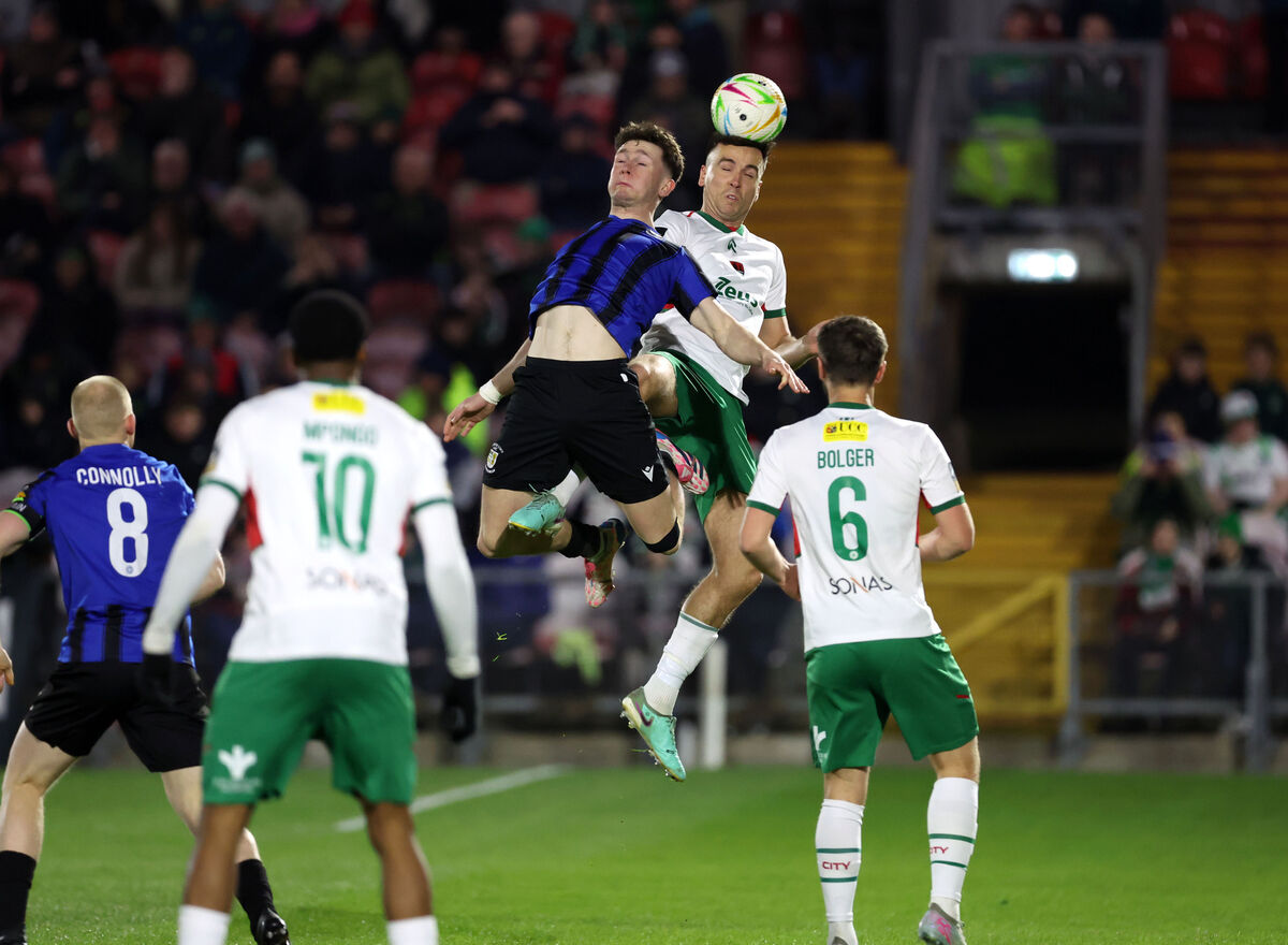  Charlie Lyons, Cork City FC, Peter Grogan, Athlone Town. SSE Airtricity Men's First Division 2026, Cork City FC V's Athlone Town, at Munster FA Turners Cross Stadium, Turners Cross, Cork.