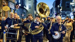 <p>Musicians on Oliver Plunkett Street as part of last year’s The Big Jazz Fringe in Cork city. Picture Chani Anderson.</p> <p>Musicians on Oliver Plunkett Street as part of last year’s The Big Jazz Fringe in Cork city. Picture Chani Anderson.</p>