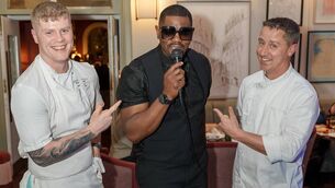 <p>Eoin O’Flynn, executive head chef, Metropole Hotel; singer Velvin Lamont, and Alex Petit, group executive chef, Trigon Hotels, at the launch of the Metropole Hotel's Jazz and Dine offering for the Guinness Cork Jazz Festival. Picture: Vitaliy Makhnanov</p> <p>Eoin O’Flynn, executive head chef, Metropole Hotel; singer Velvin Lamont, and Alex Petit, group executive chef, Trigon Hotels, at the launch of the Metropole Hotel's Jazz and Dine offering for the Guinness Cork Jazz Festival. Picture: Vitaliy Makhnanov</p>