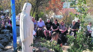 <p>The Blue Cross in Medjugorje this week - a well-known outdoor prayer site in present-day Bosnia and Herzegovina</p>