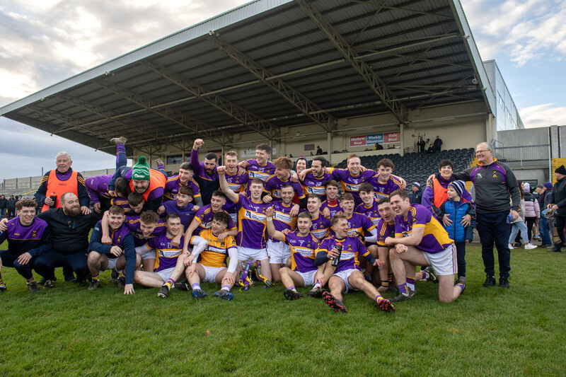  The St Catherine's team celebrate their win over Feenagh-Kilmeedy in the Munster Club Junior Hurling Club Championship final in Mallow in 2023. Picture: Dan Linehan