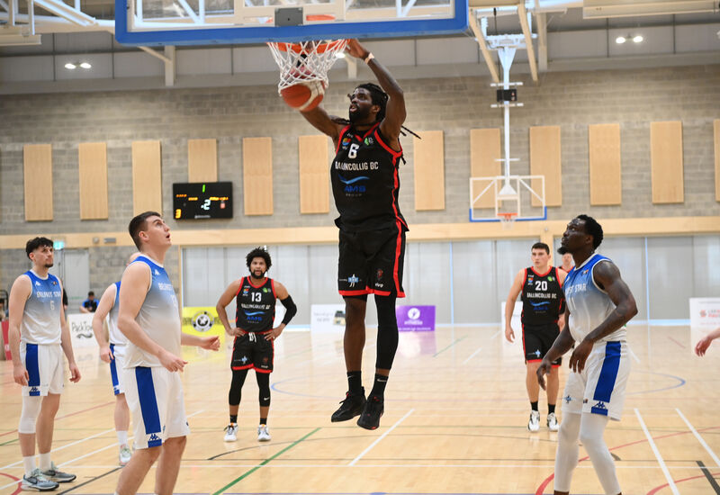Andre Nation dunks for Irish Guidedogs Ballincollig @MTU in the Mens Superleague Basketball; Irish Guidedogs Ballincollig @MTU vs Belfast Star at MTU Arena. Pic Larry Cummins Andre Nation dunks for Irish Guidedogs Ballincollig @MTU in the Mens Superleague Basketball; Irish Guidedogs Ballincollig @MTU vs Belfast Star at MTU Arena. Pic Larry Cummins