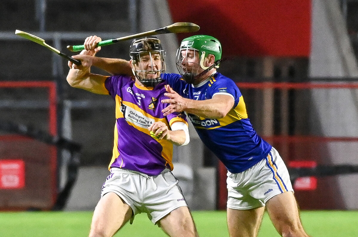  St Catherine's Conor Hegarty is tackled by Kilshannig's Darragh O'Sullivan. Picture: David Keane