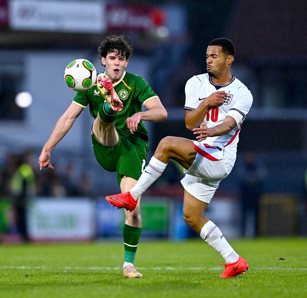 Rory Finneran in action against Ethan Nwaneri recently. Picture: Ben McShane/Sportsfile Rory Finneran in action against Ethan Nwaneri recently. Picture: Ben McShane/Sportsfile