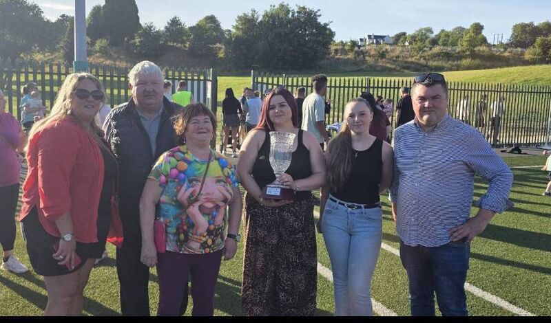 Cathal Murphy's family in attendance at the memorial game in Bandon AFC.