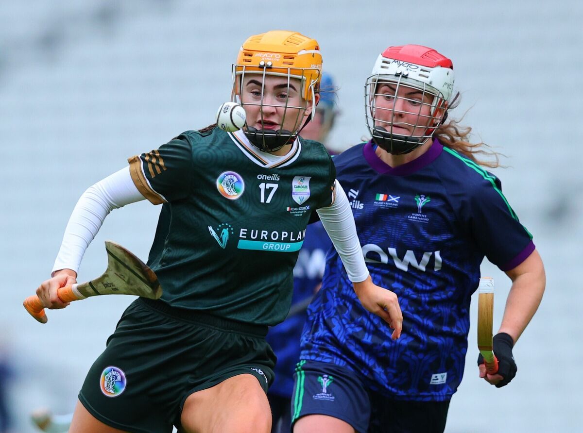 Ireland's Aimie Nolan takes on Scotland's Kira MacDonald. Picture: INPHO/Tom O'Hanlon