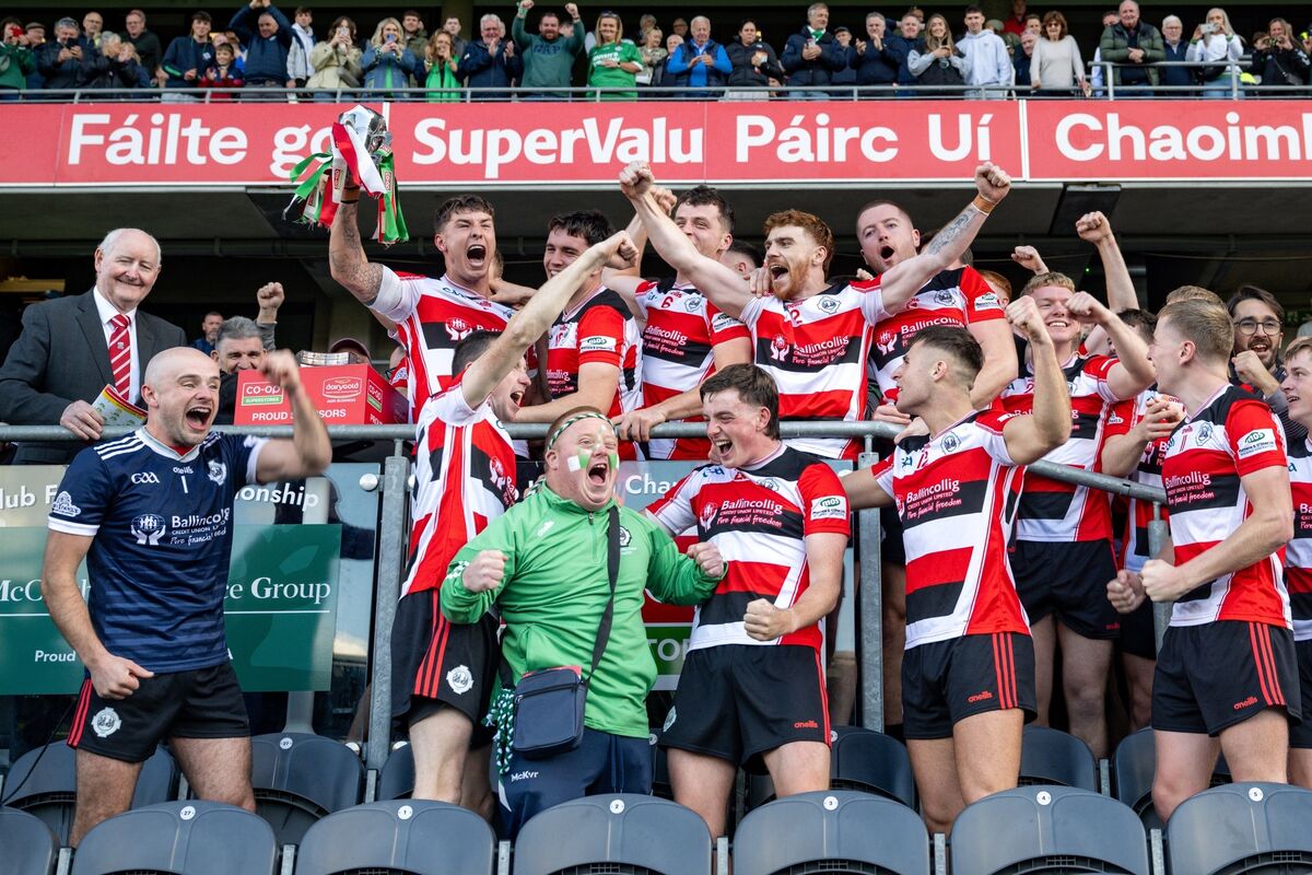 Ballincollig celebrate their win over Dungourney in the Co-op SuperStores Premier IHC final, having lost to Ballinhassig the previous year. Picture: Chani Anderson Ballincollig celebrate their win over Dungourney in the Co-op SuperStores Premier IHC final, having lost to Ballinhassig the previous year. Picture: Chani Anderson
