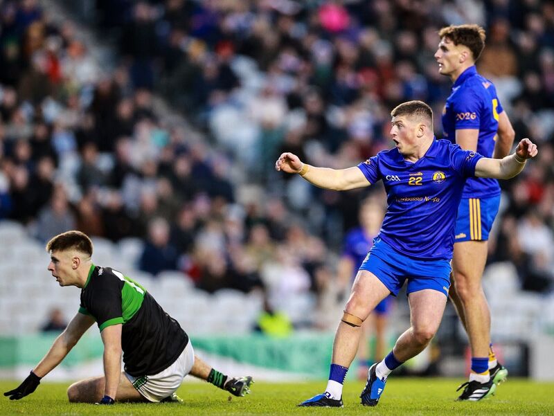 Barrs forward Cillian Meyers Murray reacts to a missed opportunity. Picture: Thomas Flinkow/Sportsfile