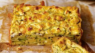 <p>John Torode and Lisa Faulkner's Courgette and Cheese Frittata Bake. See the recipe here</p>