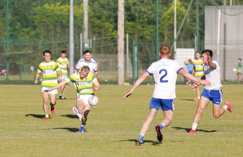 Carbery Rangers' Dylan O'Neill slots the ball over the bar against Cill na Martra. Picture: David Creedon