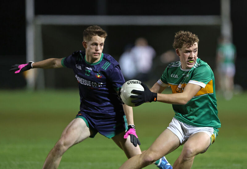 Kilmurry's Owen Keane tries to move away from Alan O'Connor of Boherbue. Picture: Jim Coughlan Kilmurry's Owen Keane tries to move away from Alan O'Connor of Boherbue. Picture: Jim Coughlan