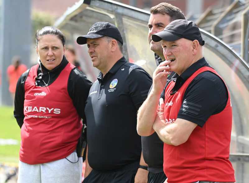 Cork manager Ger Manley (right) with selectors Sean Crowley, James Nyhan and Gemma O'Connor against Waterford during the Glen Dimplex All-Ireland camogie senior championship at Páirc Uí Rinn. Picture: Eddie O'Hare Cork manager Ger Manley (right) with selectors Sean Crowley, James Nyhan and Gemma O'Connor against Waterford during the Glen Dimplex All-Ireland camogie senior championship at Páirc Uí Rinn. Picture: Eddie O'Hare