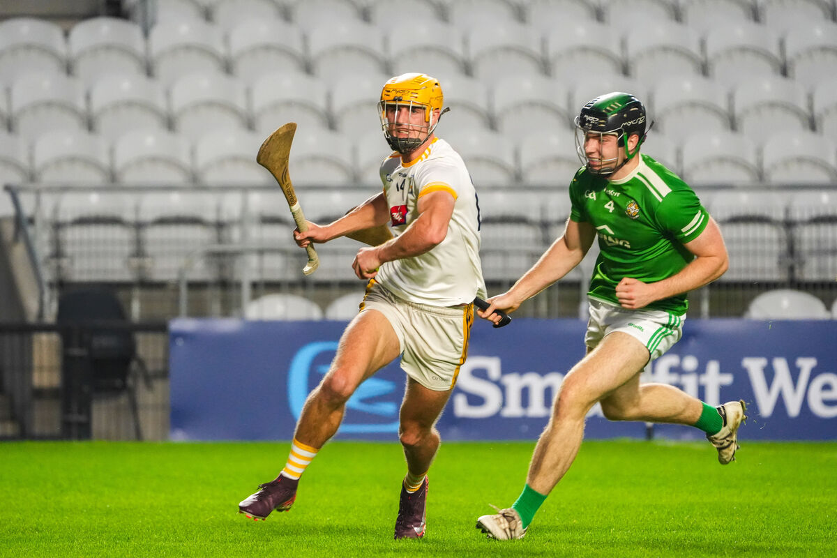 Bandon's Kevin Hannon tries to get away from Aghada's Aaron Kearns. Picture: Noel Sweeney