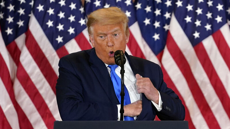 Trump questions legitimacy of election as tide turns towards Biden win Trump questions legitimacy of election as tide turns towards Biden win