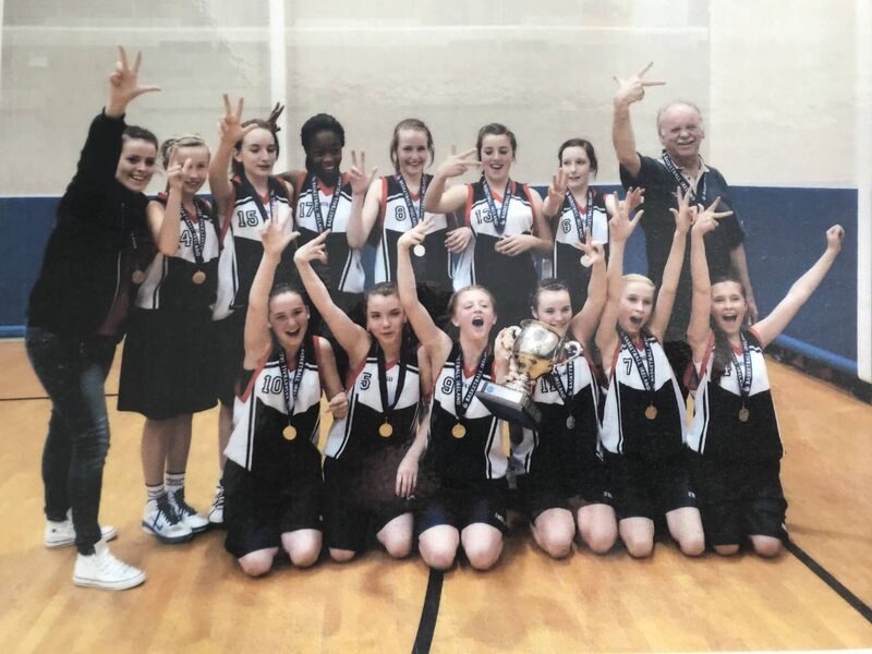 Dommie Mullins, with the St Vincent’s Secondary Schhol Basketball team after winning another schools All-Ireland title. 