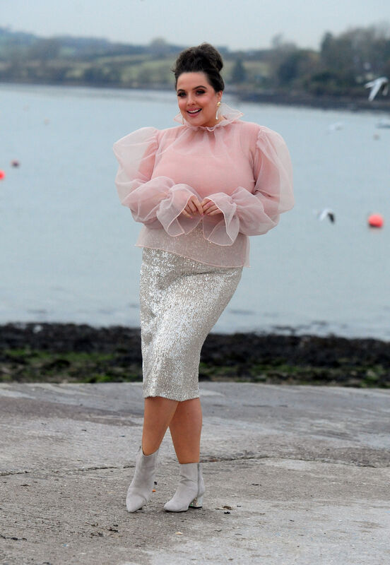  Liz Desmond wearing her top and sequinned skirt.