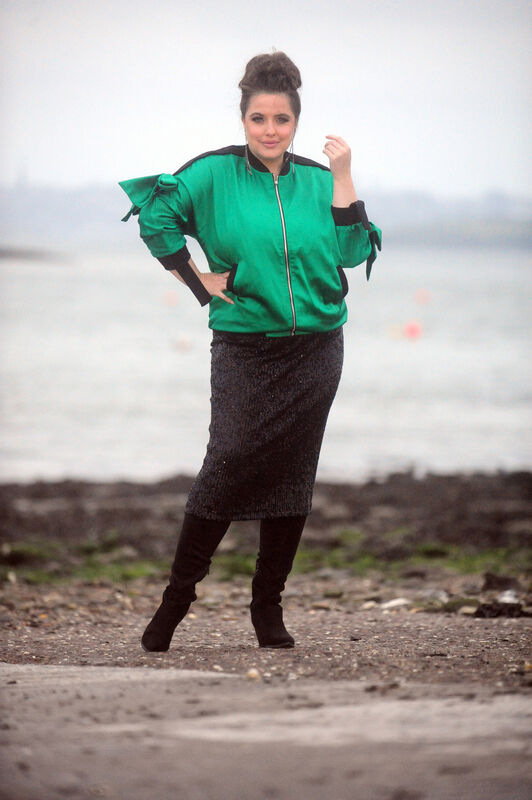 Liz Desmond wearing her silk green top from Vanilla Boutique in Fermoy.