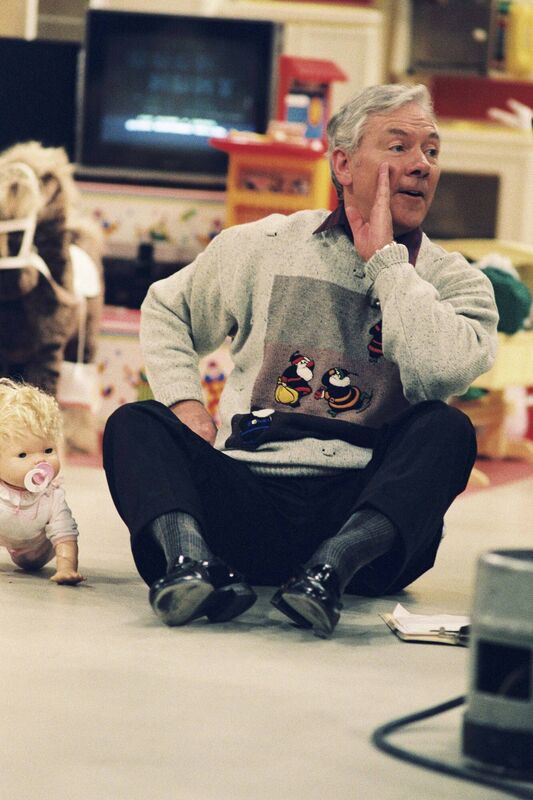 Gay Byrne wearing on of his famous jumpers on the Late Late Christmas Toy Show. Gay Byrne wearing on of his famous jumpers on the Late Late Christmas Toy Show.