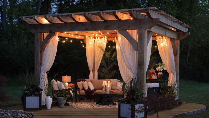 Antiqued Oak garden pergola, Abbey Woods.