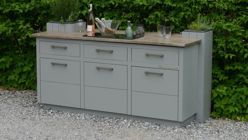 Outdoor kitchen made from Medite Tricoya Extreme. Abbey Woods. 